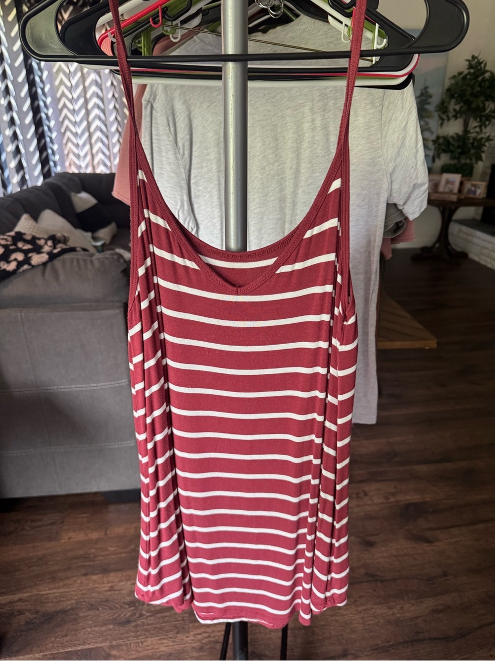 Cupshe Red & White Striped Camisole Tank Top